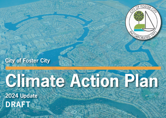 Thumbnail of Climate Action Plan with City of Foster City Aerial in Background